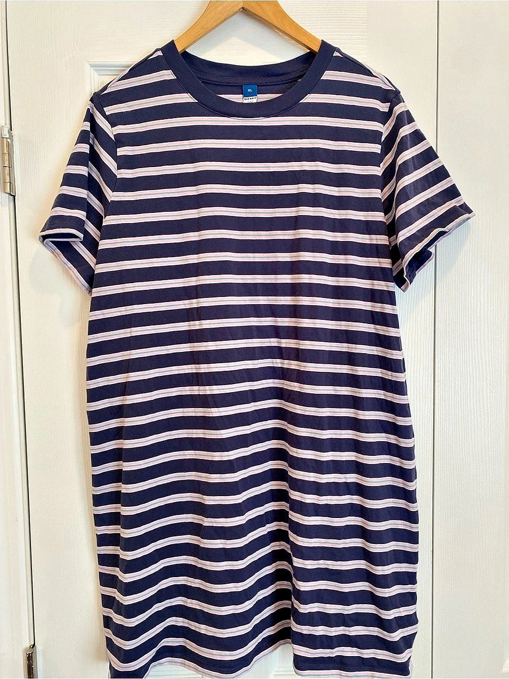 Old Navy Striped T-Shirt Dress in Blue & Pink Size XL